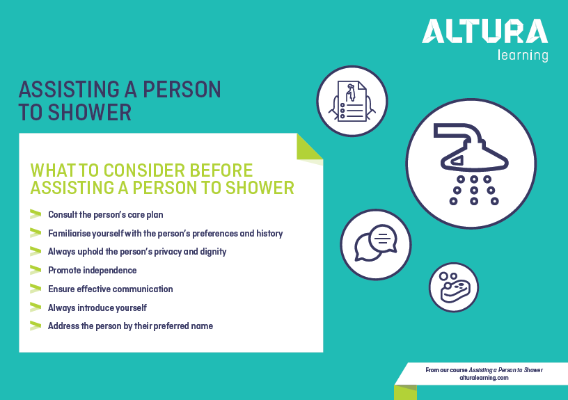 Assisting a Person to Shower — Altura Learning